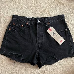 Levis 501 High Rise Shorts (Black)